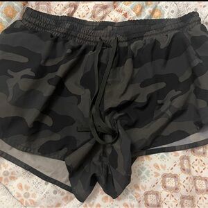 Old Navy Black and Gray Athletic Shorts with Stretchy High-Waist